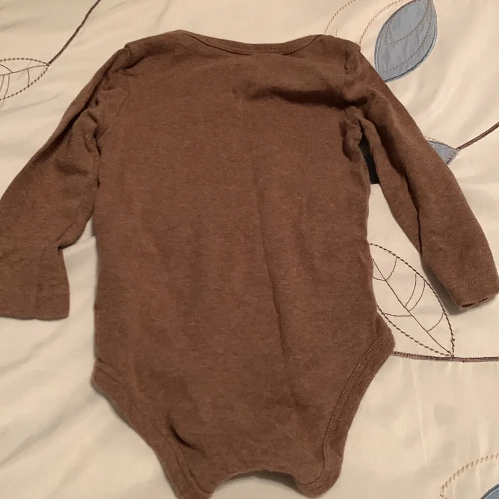 Carter’s Brown Long Sleeve Football Bodysuit 12M